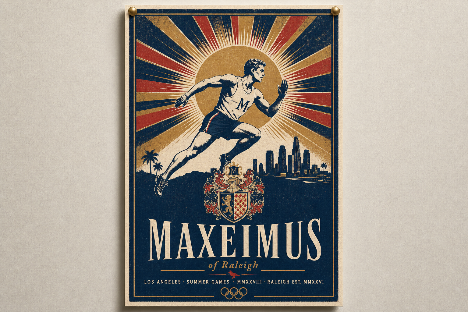 Event poster design mockup on a wall